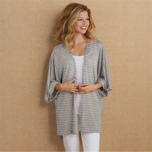 NWT Soft Surroundings Heavenly Soft Caroline Striped Cardigan